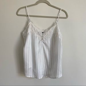 Abercrombie & Fitch Lace Trim Silk Tank Top